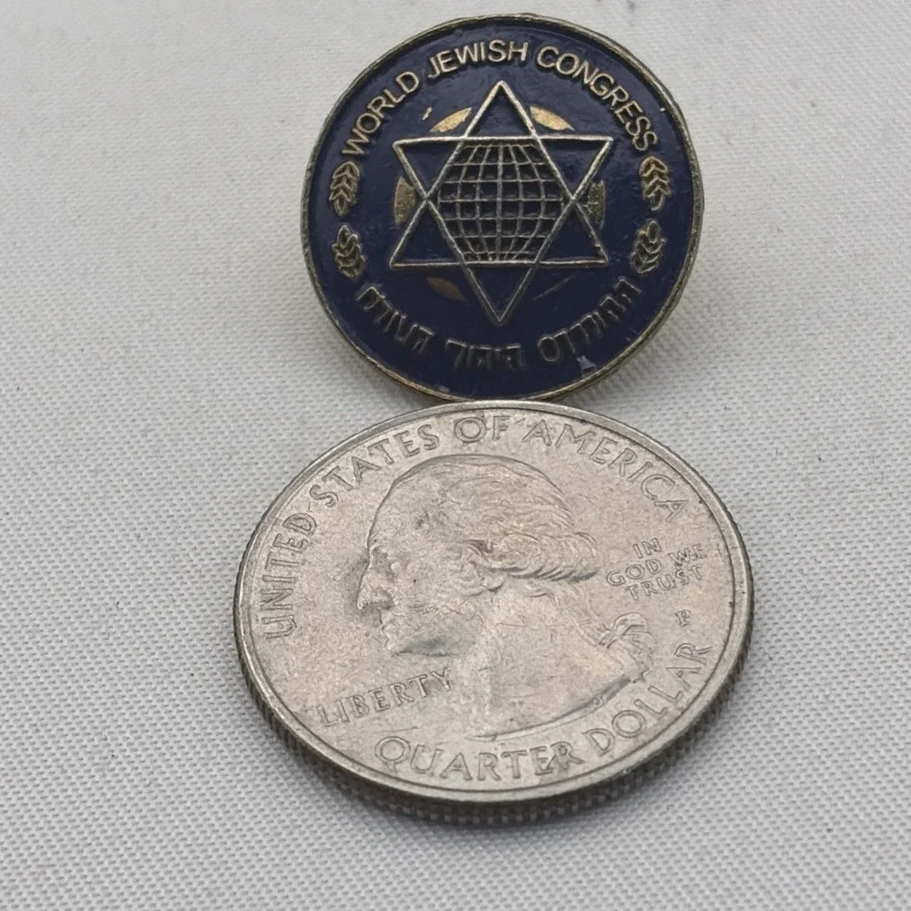 World Jewish Congress Religious Lapel Hat Pin